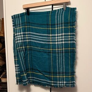 Plaid Teal blanket scarf